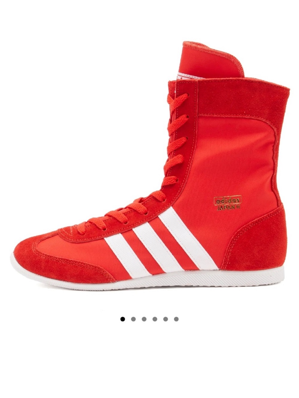ADIDAS JAPAN H 9.5 Sneakers High Top Boxing Red White & Gold Metallic NWT no box - Picture 2 of 7
